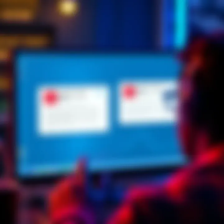 A person looking at a computer screen showing two emails about 50-dollar Ladder bonuses.