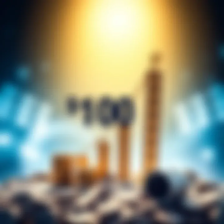 A graphic showing a successful bet with the Brewers in the Ladder Challenge, representing growth from $100 to $5,000 goal, with betting symbols and a graph rising upwards.