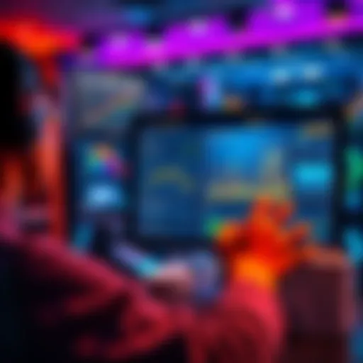 A player analyzing game strategies on a computer screen with charts and tips for improving their ranking and achieving the Ladder Bonus.