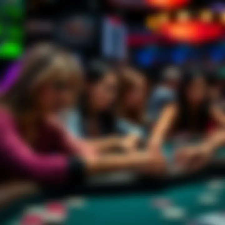 Women competing at the WSOP Ladies No-Limit Hold'em Championship, showing intense focus and strategy during gameplay