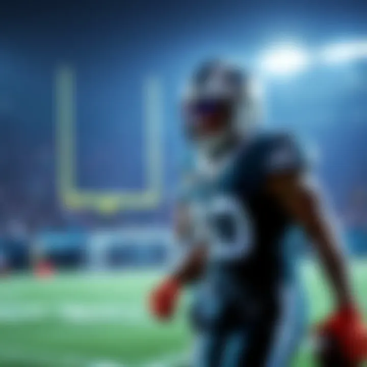 Lamar Jackson on the field, looking focused as he prepares to help his friend score a touchdown