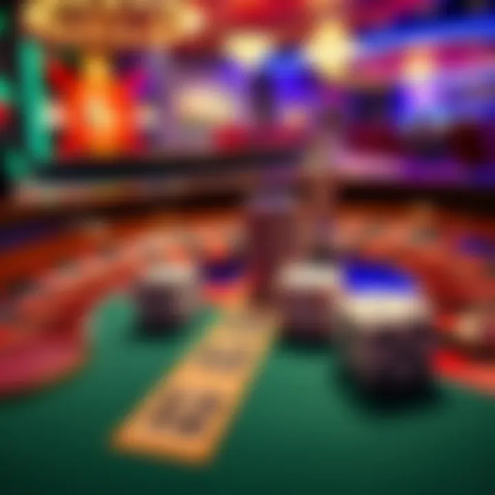 A colorful casino game table showing roulette and dice with chips placed on numbers 2 and 12, highlighting payout options in Las Vegas casinos.