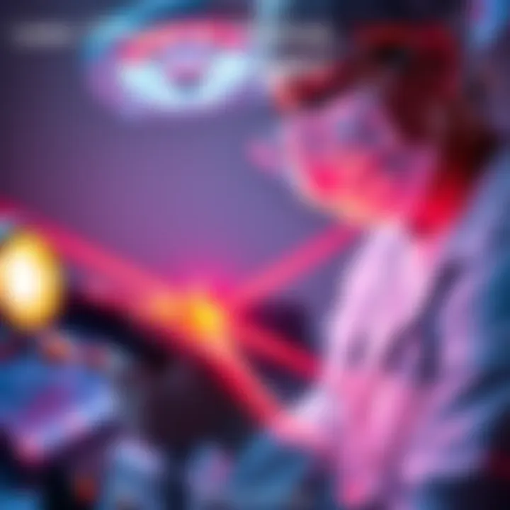 A doctor using a laser device for a medical procedure, highlighting the application of laser technology in healthcare.