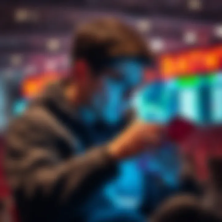 Person analyzing betting strategies on a digital device for last minute wagering without Cade