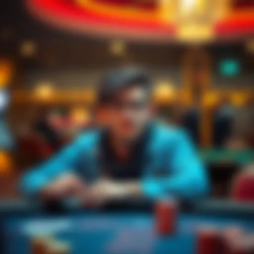 Last Bet Hope A player looking hopeful at a casino table after losing money in previous bets