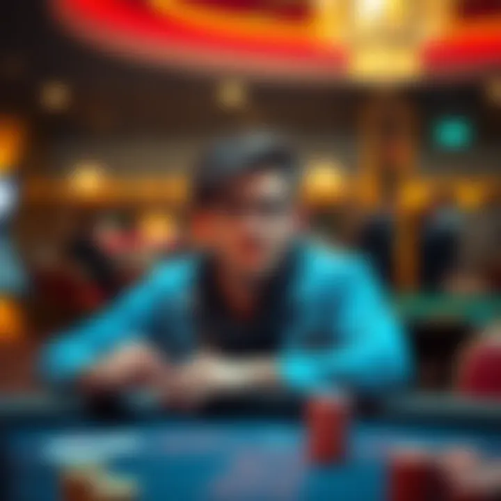 Last Bet Hope A player looking hopeful at a casino table after losing money in previous bets