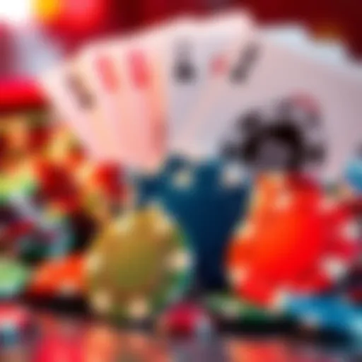 A collection of casino chips and cards representing new bonus codes for gambling.