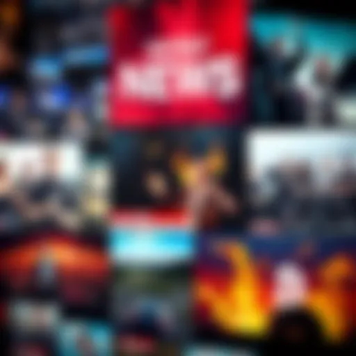 A collage of recent news headlines and images showcasing current events