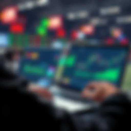 A person analyzing sports betting trends on a laptop with graphs and charts displayed.