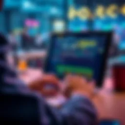 A person analyzing data on a laptop with betting graphics on the screen, representing the launch of an online betting platform.