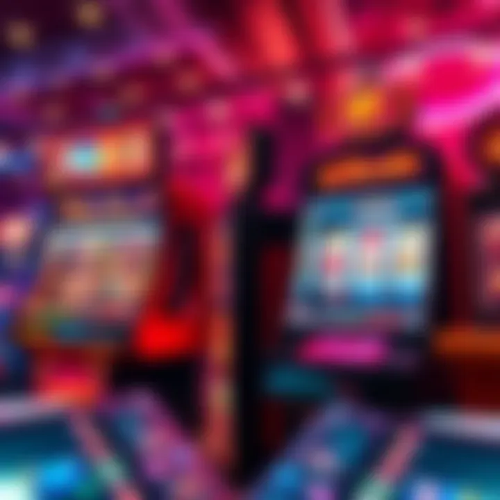 Graphic showing Le Bandit and Fisherman slot machines with colorful symbols and vibrant lights