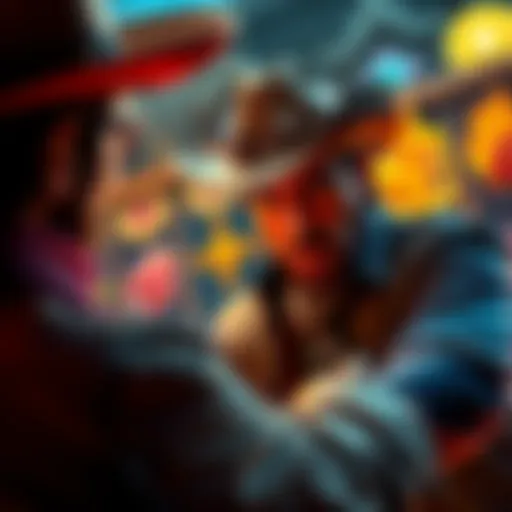 A player exploring the Le Cowboy game, focusing on activating 4 Scatter elements for maximum wins, with highlights of hidden bonuses in the background.