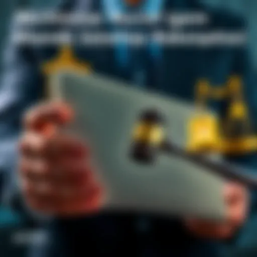 A person holding legal documents with a gavel and emotional support symbols in the background