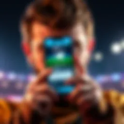 A person looking at a smartphone with sports betting tips displayed, symbolizing finding a real source of betting advice through Telegram.