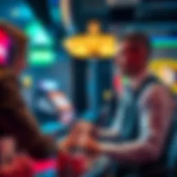 A Level V VIP player discussing bonus percentage with a host in a casino setting