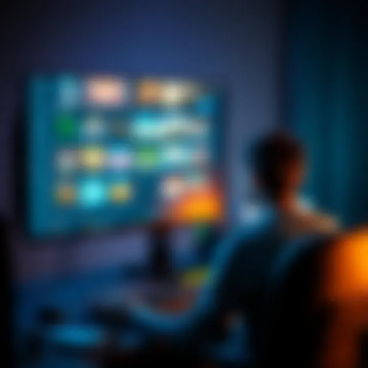 A person sitting at a computer looking frustrated with a limited selection of games on the screen, representing regional gaming restrictions.