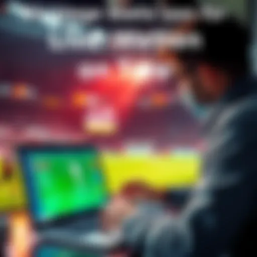 A person analyzing sports stats on a laptop while watching a live soccer game