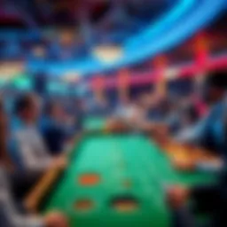 A crowded craps table with players cheering and a dealer managing the game at WarHorse Casino in Lincoln, NE.