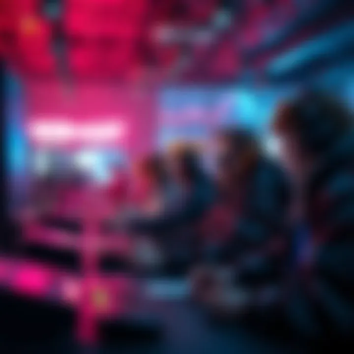 Participants engaging in a lively gaming session at REB+AST event