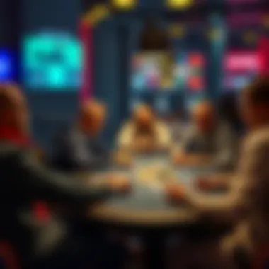 Live Pot-Limit Omaha Cash Game A group of players seated at a poker table during a live Pot-Limit Omaha game, discussing strategy and placing bets.
