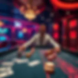 A player at a live baccarat table, focused on the game with chips and cards in front of them.
