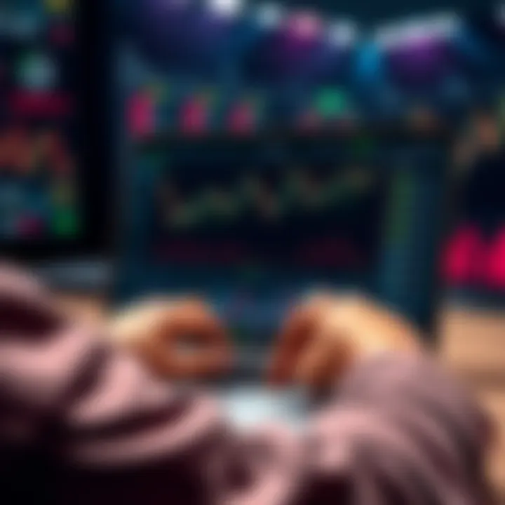 A person analyzing live betting odds on a laptop with charts and graphs displayed