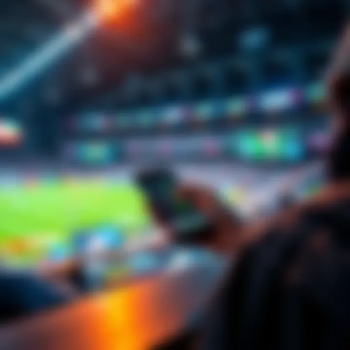 A person placing a live bet on a sports game with a smartphone.