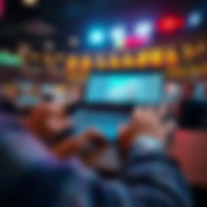 A person analyzing sports games on a laptop with betting odds displayed.