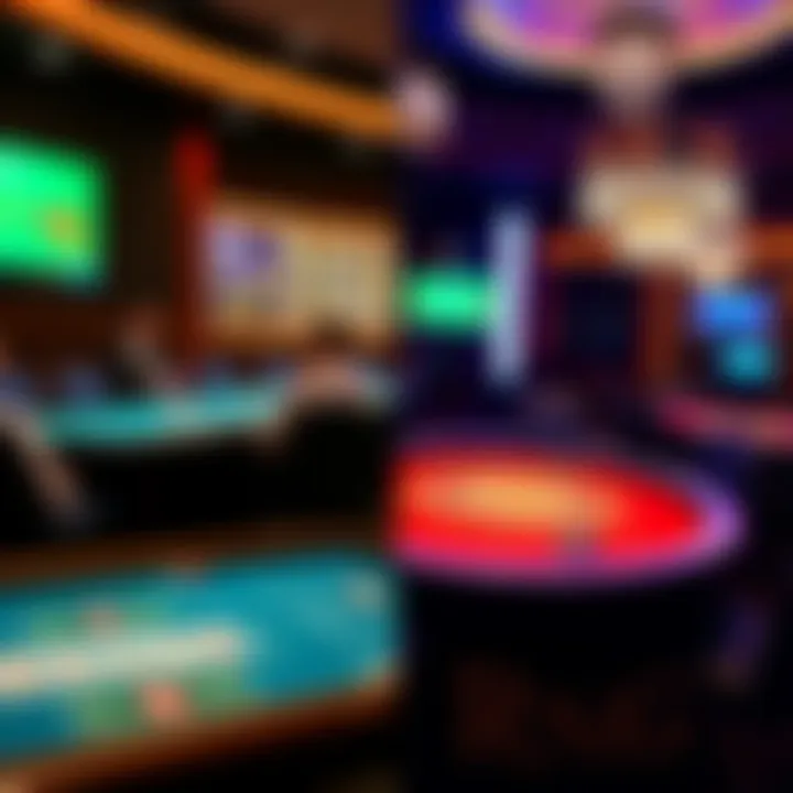 A split image showing a live dealer at a casino table on one side and a digital RNG table on the other, illustrating the difference between the two gaming experiences.