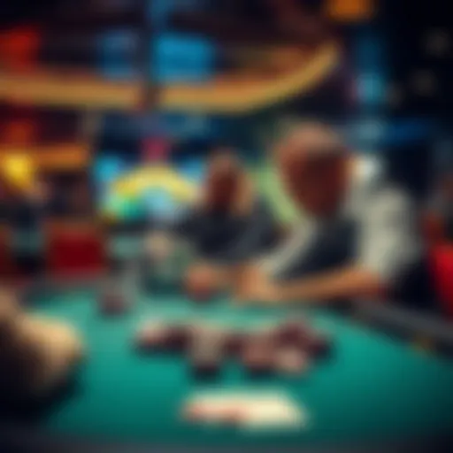 A player focused on a live poker game at a $1/$2 table with chips and cards in front of them