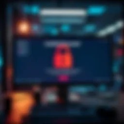 A computer screen showing a locked account message, indicating compliance issues.