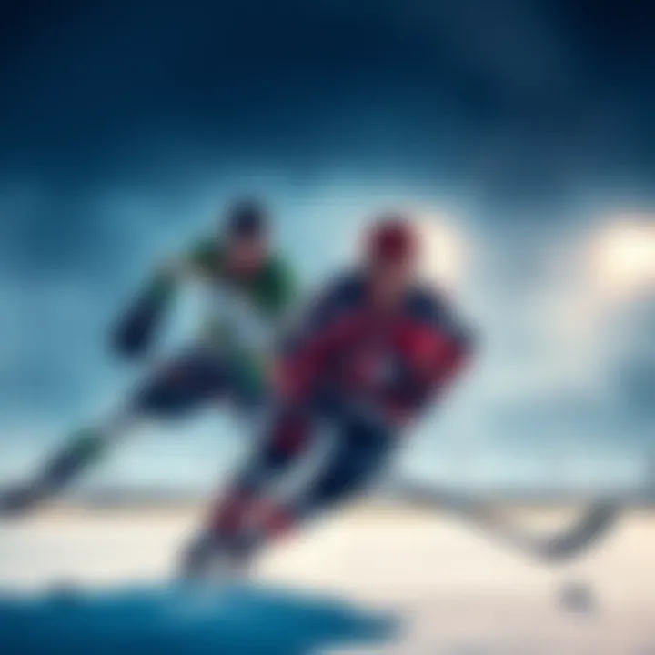 Two hockey players from the Longshot Duo team showcasing their skills during a game