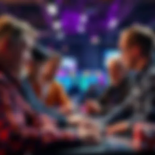 A group of lottery players discussing strategies and techniques for improving their game performance.