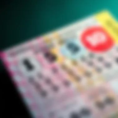A close-up of a colorful lottery ticket featuring four combination bets, suggesting risk and excitement for players.