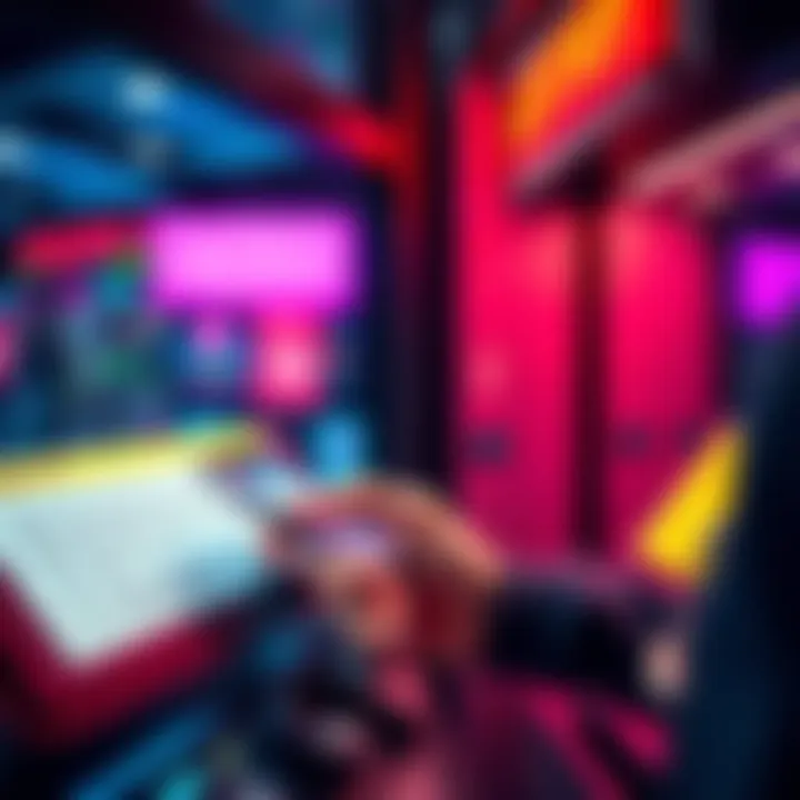 A person using a smartphone to generate lottery tickets digitally at a kiosk, showcasing the new AI platform.