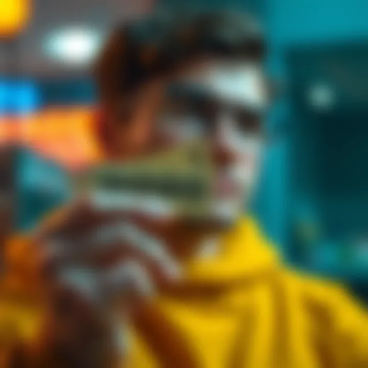 A person holding a lottery ticket with a thoughtful expression, contemplating a break from playing the lottery.