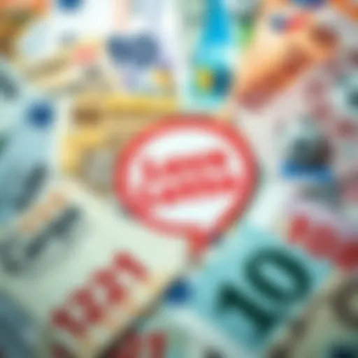 A collection of international lottery tickets alongside various currencies, symbolizing the trustworthiness of online lottery sites.