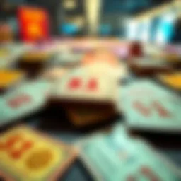 A collection of $1 lottery scratch-off tickets displayed on a table, showcasing their bright colors and potential winnings.