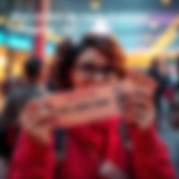 A happy person holding a winning lottery ticket with cash in hand and a smile on their face, dreaming of new adventures, like moving to a new city.