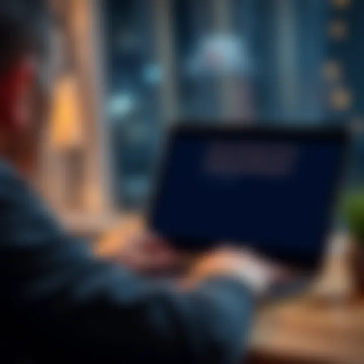 A person looks at a laptop screen, showing error messages while trying to transfer lottery winnings to their bank account