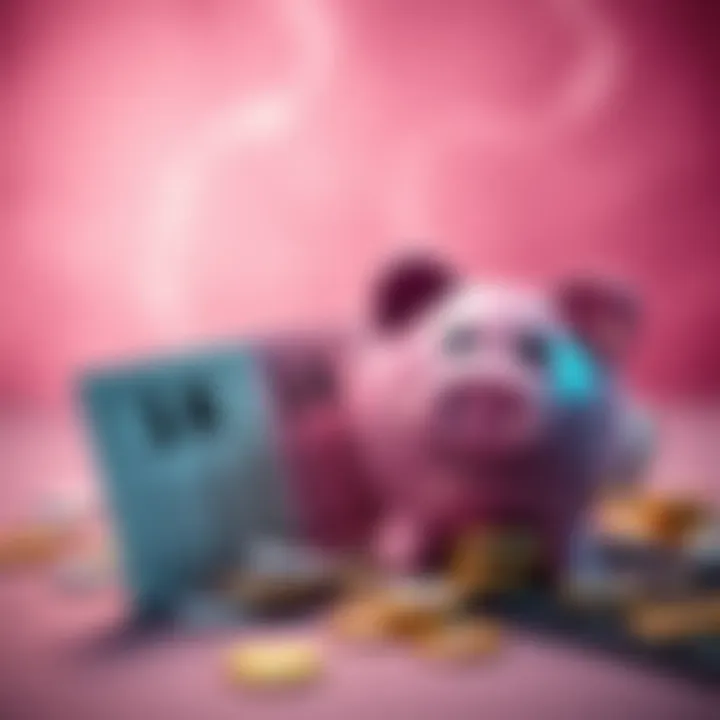 A lotto ticket placed beside a piggy bank, symbolizing hope for winning the jackpot