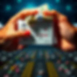 Two hands holding a pile of cash and a calendar representing lump sum and annual payments for lottery winnings