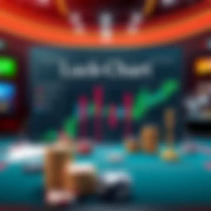 A visual representation of a Luck Chart, showing various outcomes and strategies in gambling. Players are analyzing data to change their luck.