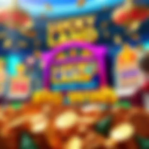 A colorful display of Lucky Land game codes with coins and jackpots in the background, showcasing potential winnings.
