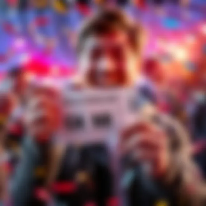 A person holding a CA $40 lottery ticket with a big smile, celebrating their two wins on the same day, surrounded by confetti and joyful atmosphere.