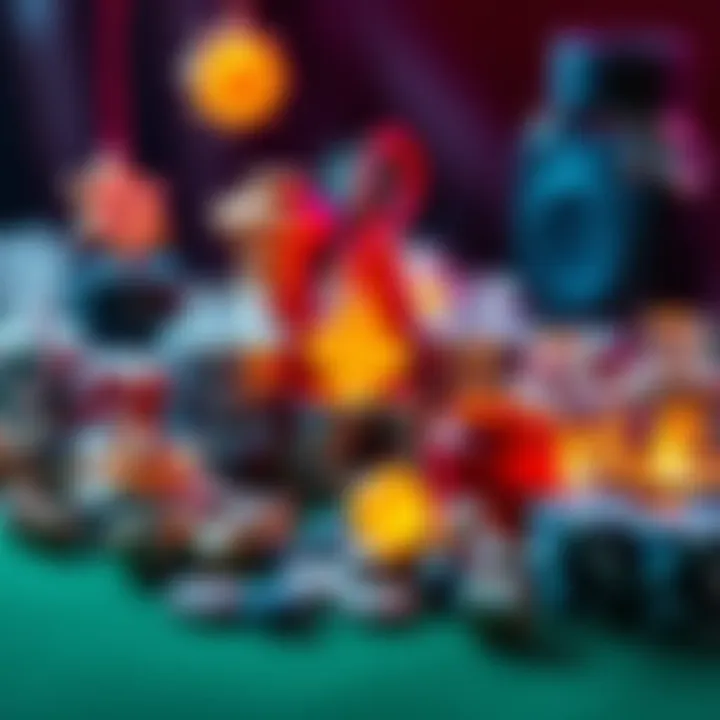 A collection of various lucky charms and items people use before playing games for good luck