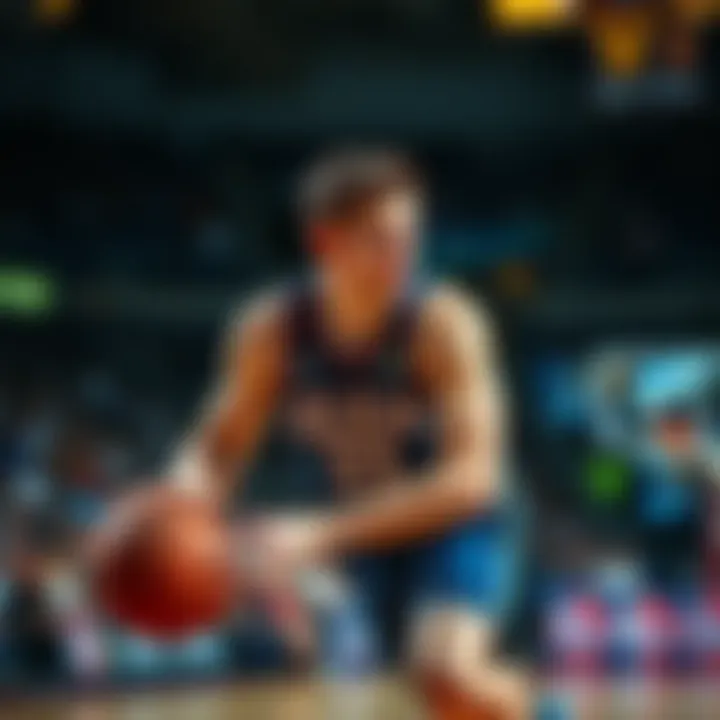 Luka Doncic dribbling the basketball during a game, focused and ready to score points.