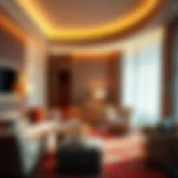 An elegant suite featuring plush furnishings and premium amenities, showcasing comfort and exclusivity.