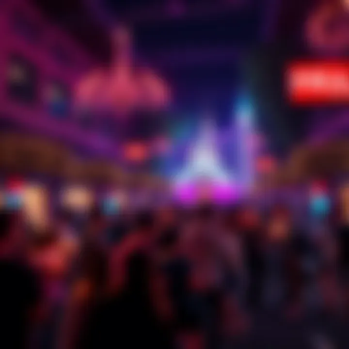 A lively scene of people enjoying a magical night filled with lights, surprises, and performances at the PRA event.