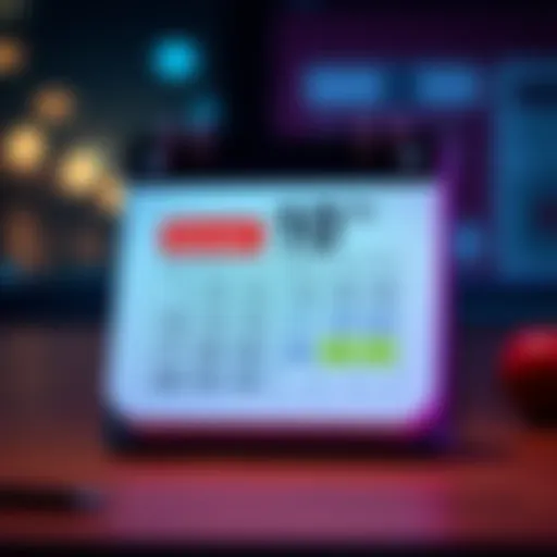 Mail report calendar Calendar marking the due date for the monthly mail report